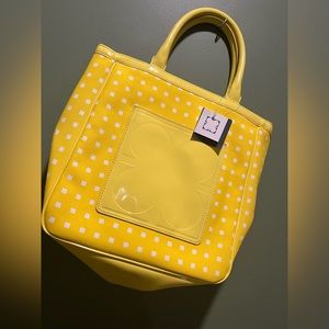 Liz Clairborne NEW Reversible Pop Tote YELLOW Bag Matching Zippered Purse